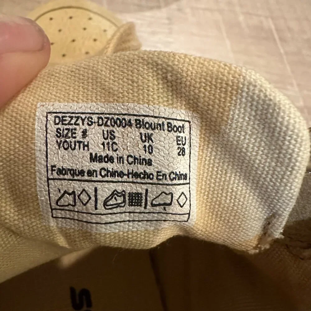 DEZZYS BOYS BROWN HIGH TOP SNEAKERS BOOT SHOES SIZE 11
